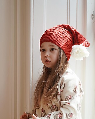 Konges Slojd Knitted Hat - Christmas Red - 100% Merino Wool Winter Hats