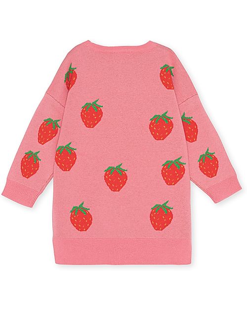 Konges Slojd Lapis Dress - Strawberry Pink - Organic Cotton and Merino Wool Dresses_