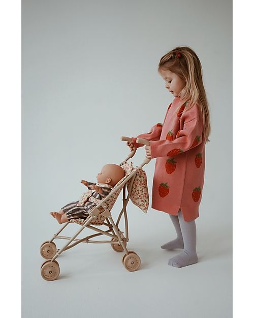 Konges Slojd Lapis Dress - Strawberry Pink - Organic Cotton and Merino Wool Dresses_