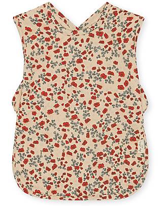 Konges Slojd Large Sleeveless Gag - Comea Poppy - 100% Organic Cotton Waterproof Bibs