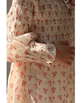 Konges Slojd Lezzi Long Sleeves Dress - Vintage Floral - Red - Soft and Flared Dresses_