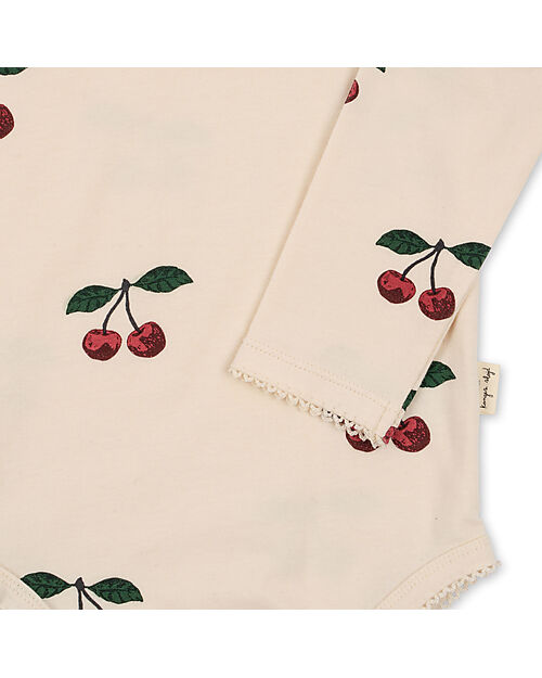 Konges Slojd Long Sleeved Bodysuit - Ma Grande Cerise - Organic Cotton GOTS Long Sleeves Bodies