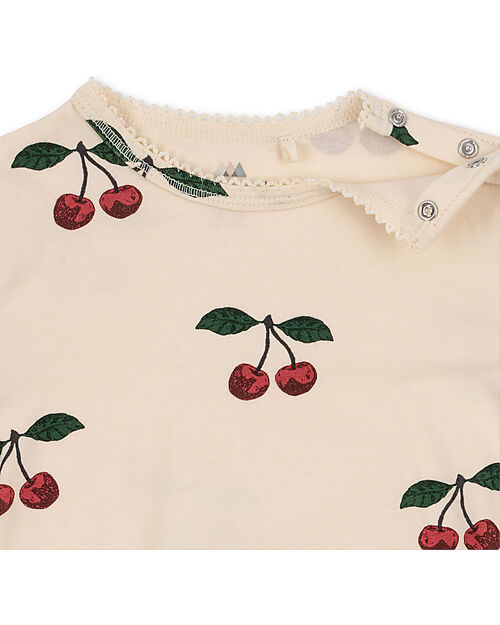 Konges Slojd Long Sleeved Bodysuit - Ma Grande Cerise - Organic Cotton GOTS Long Sleeves Bodies