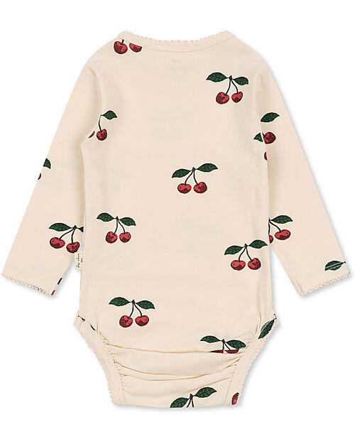 Konges Slojd Long Sleeved Bodysuit - Ma Grande Cerise - Organic Cotton GOTS Long Sleeves Bodies