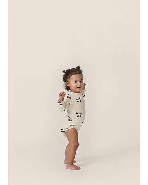 Konges Slojd Long Sleeved Bodysuit - Ma Grande Cerise - Organic Cotton GOTS Long Sleeves Bodies