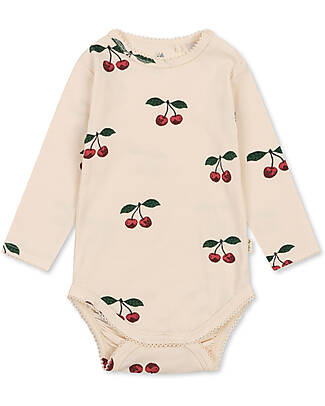 Konges Slojd Long Sleeved Bodysuit - Ma Grande Cerise - Organic Cotton GOTS Long Sleeves Bodies