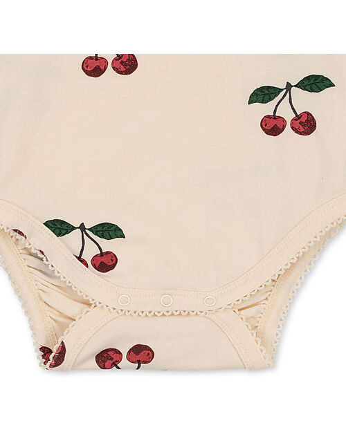 Konges Slojd Long Sleeved Bodysuit - Ma Grande Cerise - Organic Cotton GOTS Long Sleeves Bodies