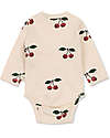 Konges Slojd Long Sleeved Newborn Bodysuit - Ma Grande Cerise - Organic Cotton GOTS Long Sleeves Bodies