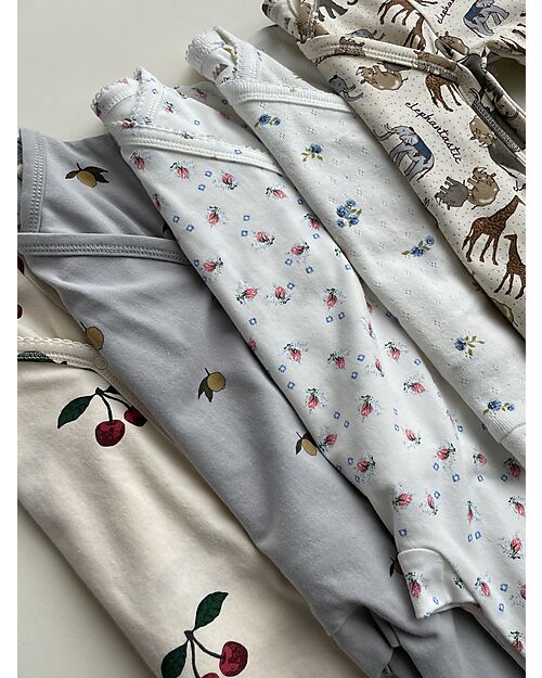 Konges Slojd Long Sleeved Newborn Bodysuit - Ma Grande Cerise - Organic Cotton GOTS Long Sleeves Bodies