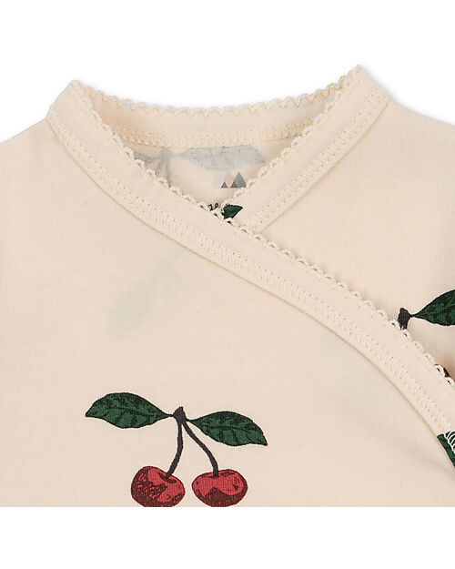 Konges Slojd Long Sleeved Newborn Bodysuit - Ma Grande Cerise - Organic Cotton GOTS Long Sleeves Bodies