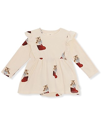 Konges Slojd Long Sleeves Dress - Christmas Kitty - Cotton - Simply Wonderful! Dresses_