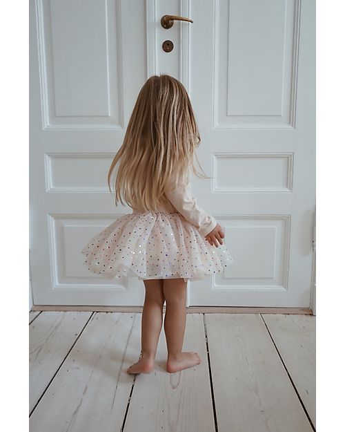 Konges Slojd Long Sleeves Fairy Ballerina Dress - Multi Pink Stars - Flared Dresses_