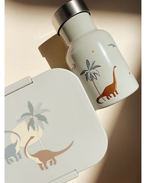Konges Slojd Lunchbox - Dino Blue - Wit Divider Snack Boxes