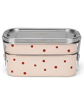 Konges Slojd Lunchbox - Rasperry- 100% Stainless Snack Boxes