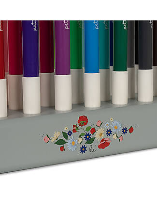 Konges Slojd Markers in FSC wooden block - 24 pieces Draw And Color