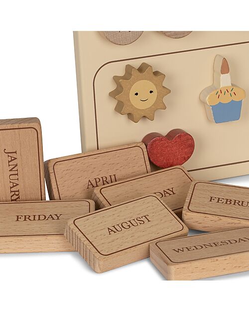 Konges Slojd My First Calendar - Discover Months and Dates - 100% Beech Wood Montessori Toys