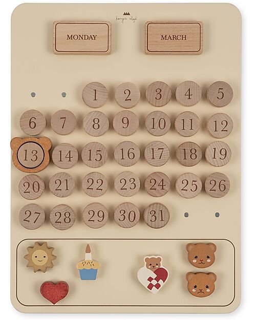 Konges Slojd My First Calendar - Discover Months and Dates - 100% Beech Wood Montessori Toys