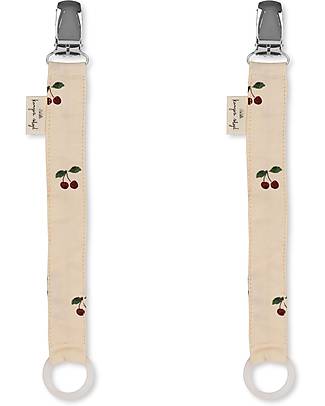 Konges Slojd Pacifier Strap Cherry - Organic Cotton - Pack of 2 Dummies & Soothers