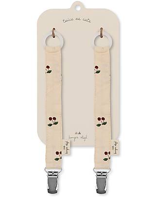 Konges Slojd Pacifier Strap Cherry - Organic Cotton - Pack of 2 Dummies & Soothers