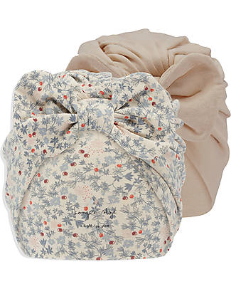 Konges Slojd Pack of 2 Bonnet -Rose Hip Blue and Brazilian Sand - Organic Cotton Hair Accessories