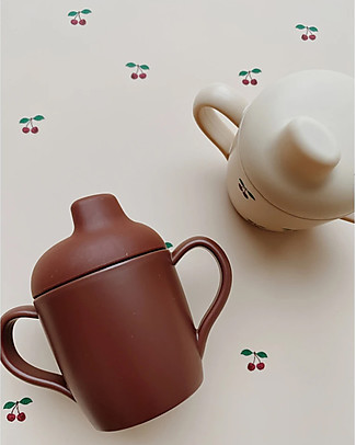 Konges Slojd Pack of 2 Sippy Cup with Handles - Cherry - 8x5 cm Non-Thermal Water Bottles