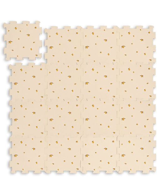 Konges Slojd Playmat - Lemon - 86x86 cm - Includes 16 Pieces Puzzle Mats