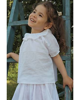 Konges Slojd Puff Short Sleeves and Ruffle Collar T-Shirt - White T-shirts