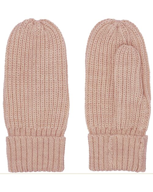 Konges Slojd Ribbed Muffles - Pink - 100% Merino Wool Gloves