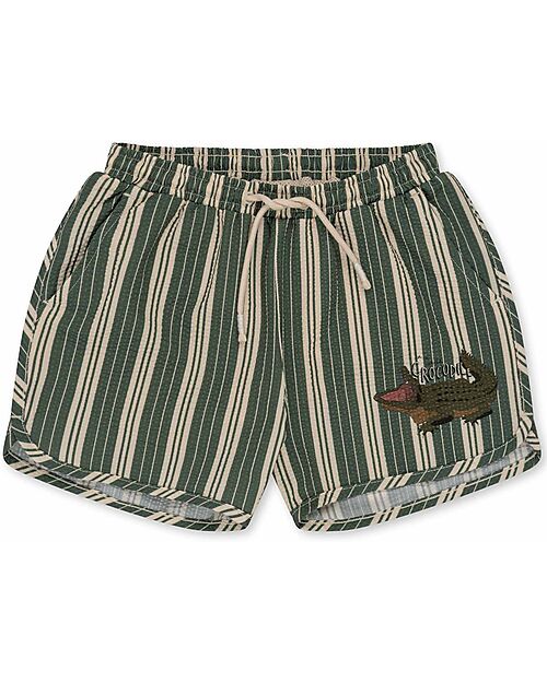 Konges Slojd Seer Asnou Shorts - Pasture Stripes - with tie at the waist Swimming Trunks