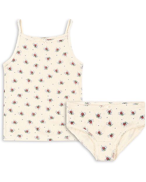 Konges Slojd Set Minnie - Tank Top and Slip - Vita Rosa Mini - 100% Organic Cotton GOTS Certified Briefs