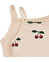 Konges Slojd Set of 2 Strap Top - Ma Grande Cerise Nouvelle Peach - Organic Cotton GOTS Vests