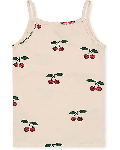 Konges Slojd Set of 2 Strap Top - Ma Grande Cerise Nouvelle Peach - Organic Cotton GOTS Vests