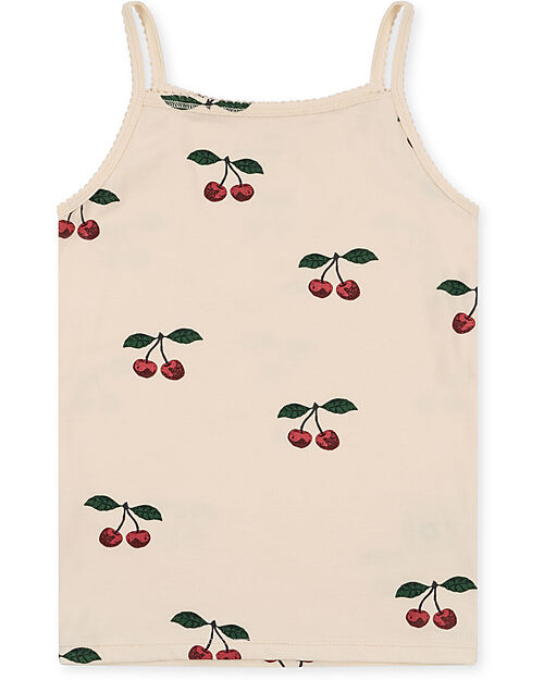 Konges Slojd Set of 2 Strap Top - Ma Grande Cerise Nouvelle Peach - Organic Cotton GOTS Vests