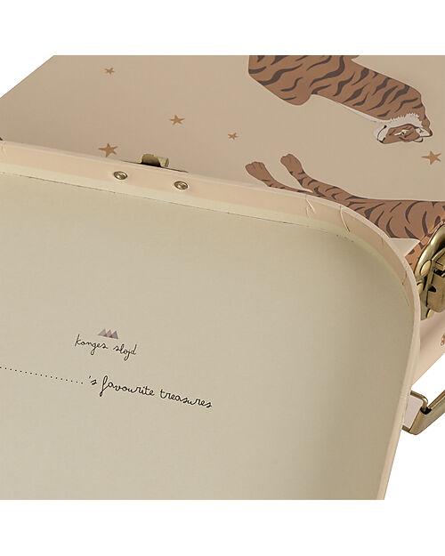 Konges Slojd Set of 2 Suitcases - Tiger - Sand - Made of Cardboard with Metal Handle Suitcases for Games