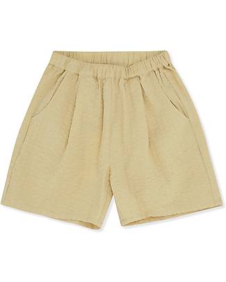 Konges Slojd Shorts Ace - Reed Yellow - 100% cotton seersucker Shorts
