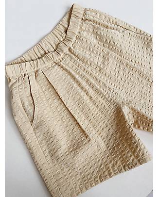 Konges Slojd Shorts Ace - Reed Yellow - 100% cotton seersucker Shorts