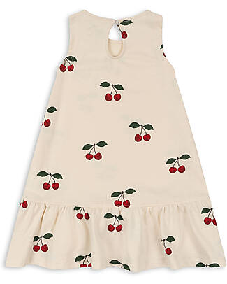 Konges Slojd Sleeveless Dress - Ruffles in the Skirt - Cherries -100% Organic Cotton Dresses_
