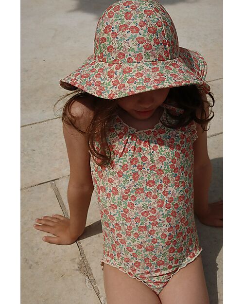 Konges Slojd Summer Hat Collette - Kaluka - Flowers - Recycled Material - UPF 50+ Sunhats