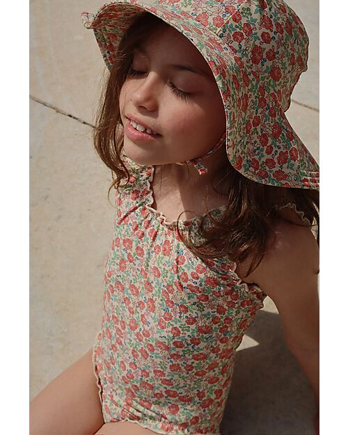 Konges Slojd Summer Hat Collette - Kaluka - Flowers - Recycled Material - UPF 50+ Sunhats