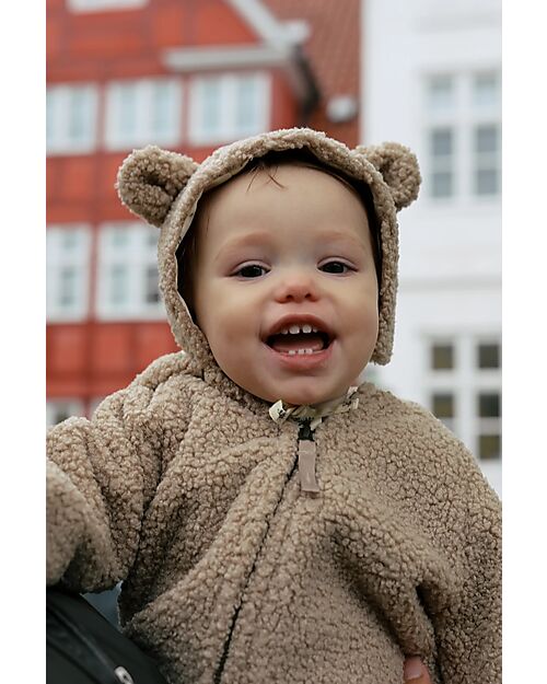 Konges Slojd Teddy Hat with Ears - Oxford Tan - Cotton Winter Hats