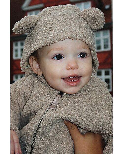 Konges Slojd Teddy Hat with Ears - Oxford Tan - Cotton Winter Hats