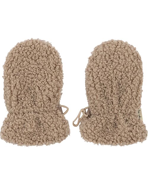 Konges Slojd Teddy Muffles with Snap Hook - Beige - Cotton Gloves