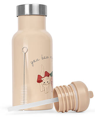 Konges Slojd Thermal Bottle - Bow Kitty - 350ml - with Interchangeable Cap Thermos Bottles