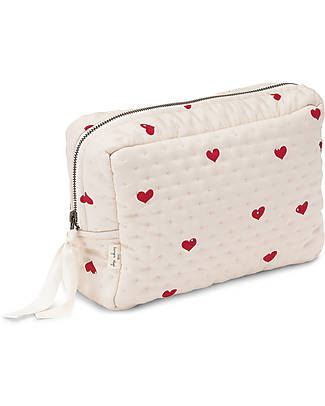 Konges Slojd Toiletry Bag - Amour Rouge - Quilted Fabric Makeup Bags and Pouches