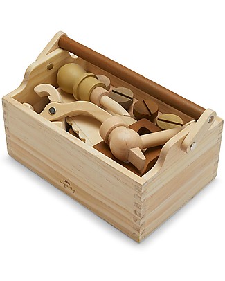 Konges Slojd Tool Box - FSC Certified Pinewood - for Endless Hours of Play! Wooden Toy Tools