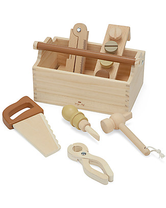 Konges Slojd Tool Box - FSC Certified Pinewood - for Endless Hours of Play! Wooden Toy Tools