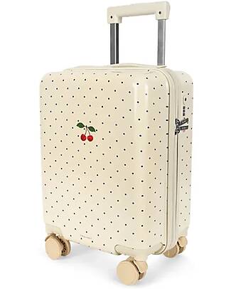 Konges Slojd Travel Suitcase - Cherries - Navy Dot - Perfect for Trips and Weekends! Travel Bags