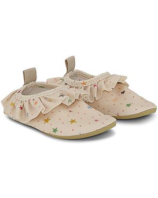Konges Slojd Twinkle Swim Shoes - Star Multi - Pink - with Frill - 50+ UV Protection Sandals