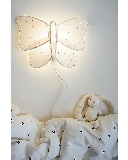 Konges Slojd Wall Fabric Lamp - Butterfly - 100% Cotton - Light up the Room with Magic! Wall Lamps