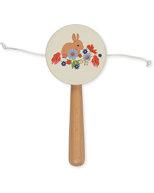 Konges Slojd Wooden Music Set - Tambourine Flute and Drum Rattle - FSC Wood Musical Instruments